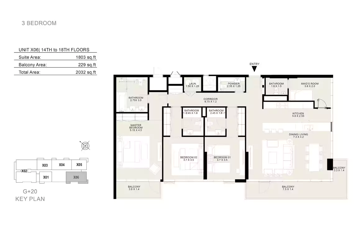 3-Bedroom,-Unit-XO6,-Size-2032-Sq.Ft