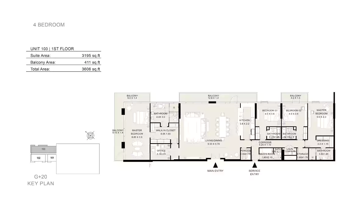 4-Bedroom,-Unit-103,-Size-3606-Sq.Ft